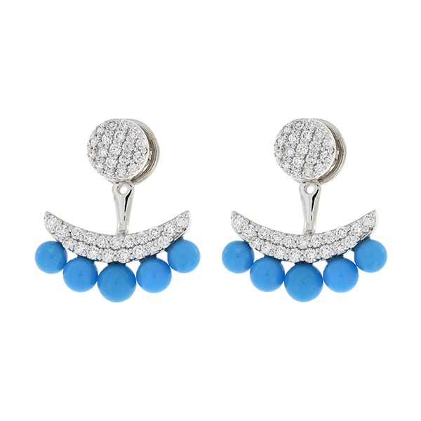 18K Turquoise Diamond Earrings and Jackets